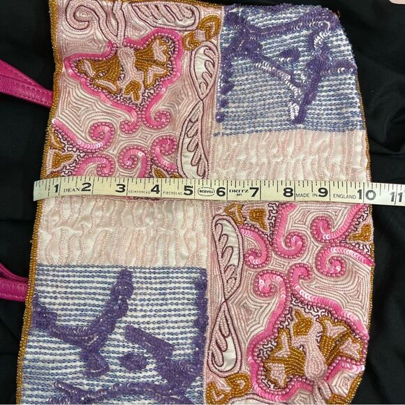 Beaded and Sequin Silk Formal Vintage Purse - Picture 5 of 8